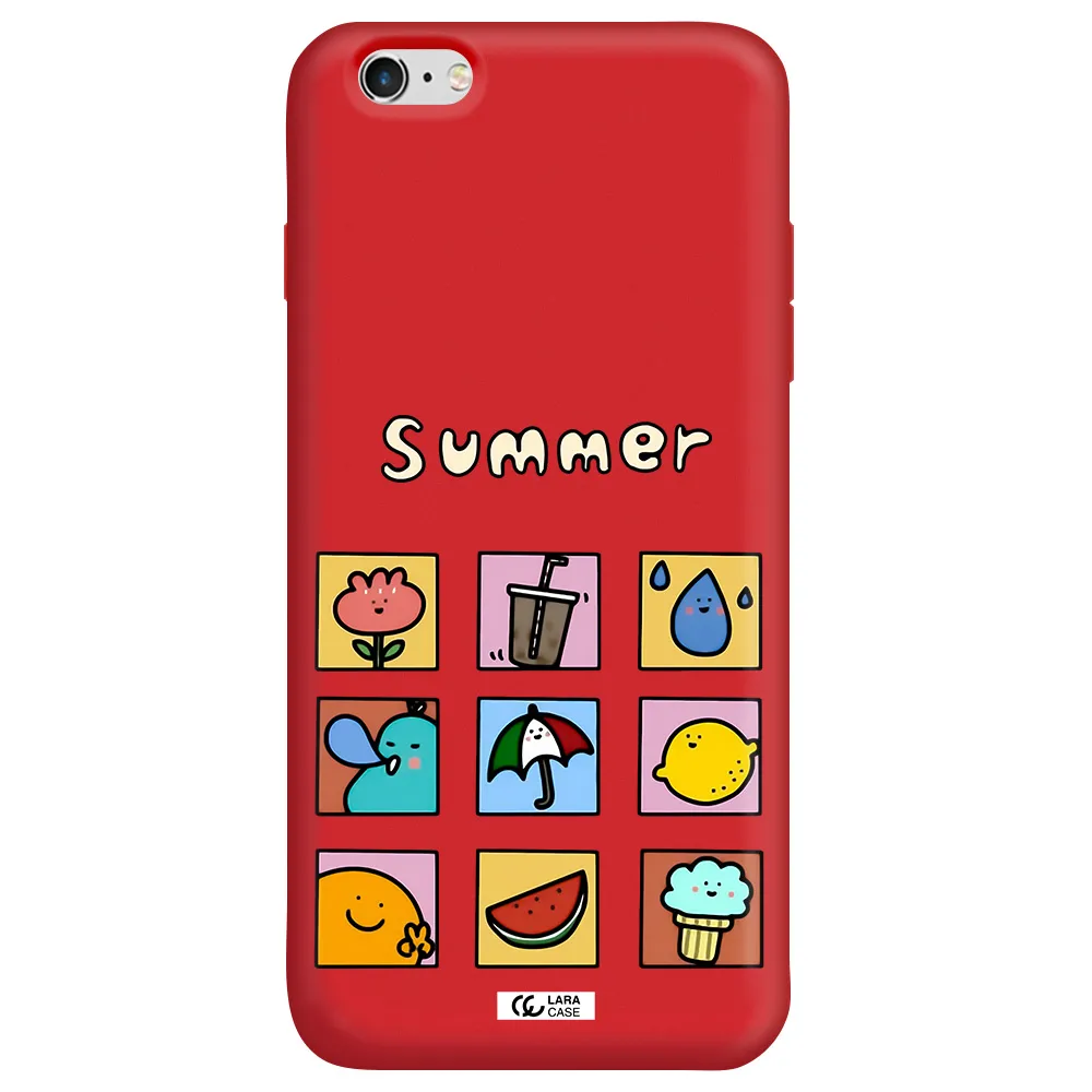 summer vibes Apple iPhone 6 s plus Silicone Imperial Red Case