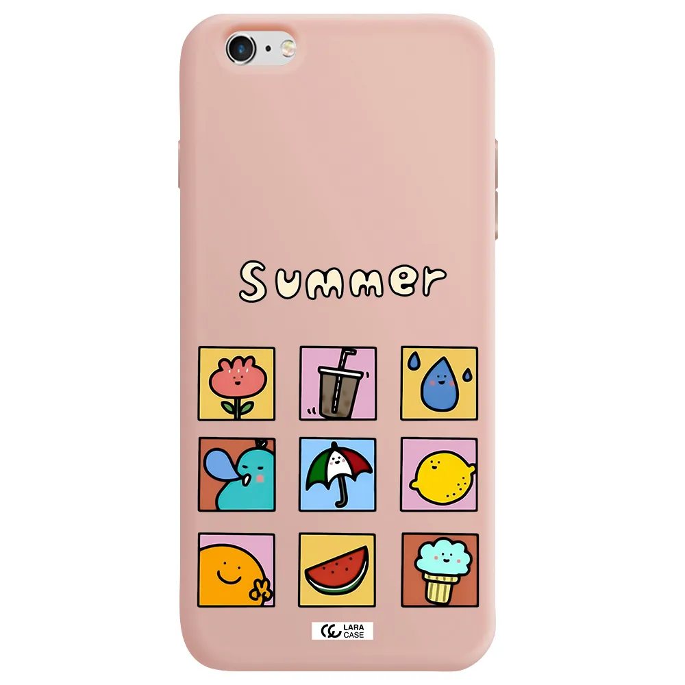 summer vibes Apple iPhone 6 s plus Silicone pastel pink Case