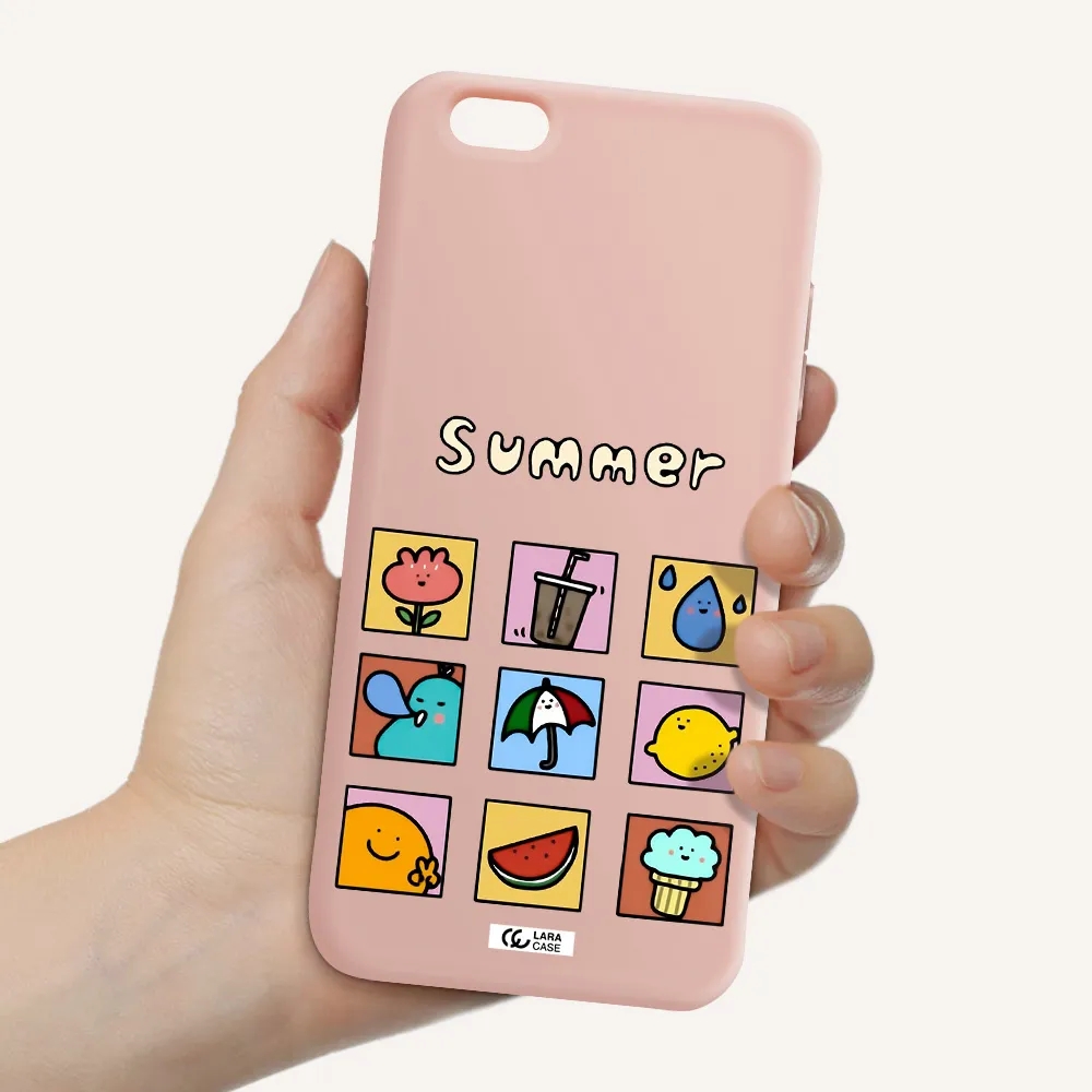 summer vibes Apple iPhone 6 s plus Silicone pastel pink Case