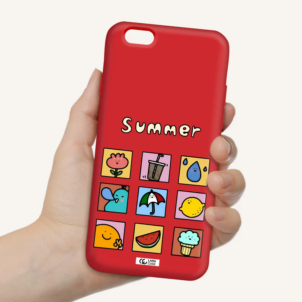 summer vibes Apple iPhone 6 Silicone Imperial Red Case