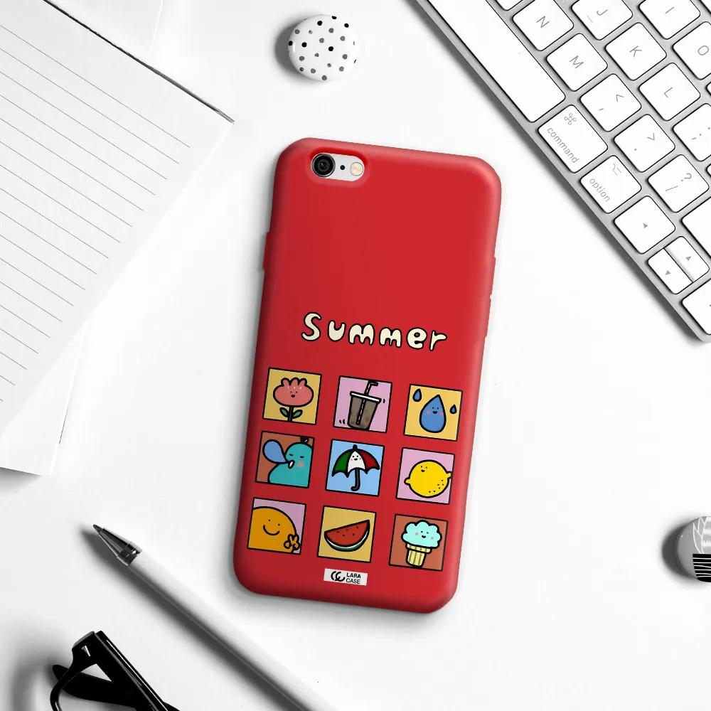 summer vibes Apple iPhone 6 Silicone Imperial Red Case