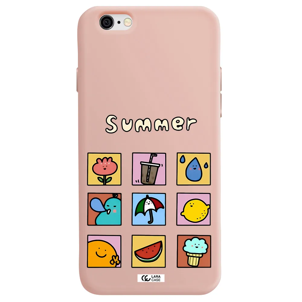 summer vibes Apple iPhone 6 Silicone pastel pink Case