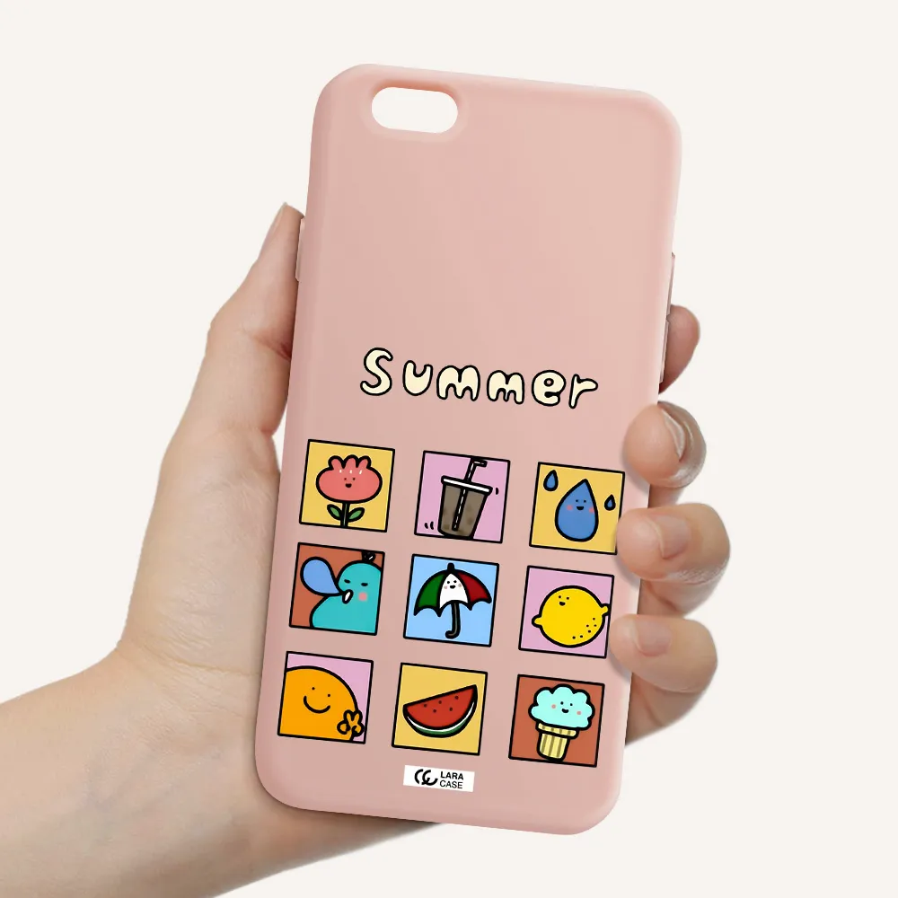 summer vibes Apple iPhone 6 Silicone pastel pink Case
