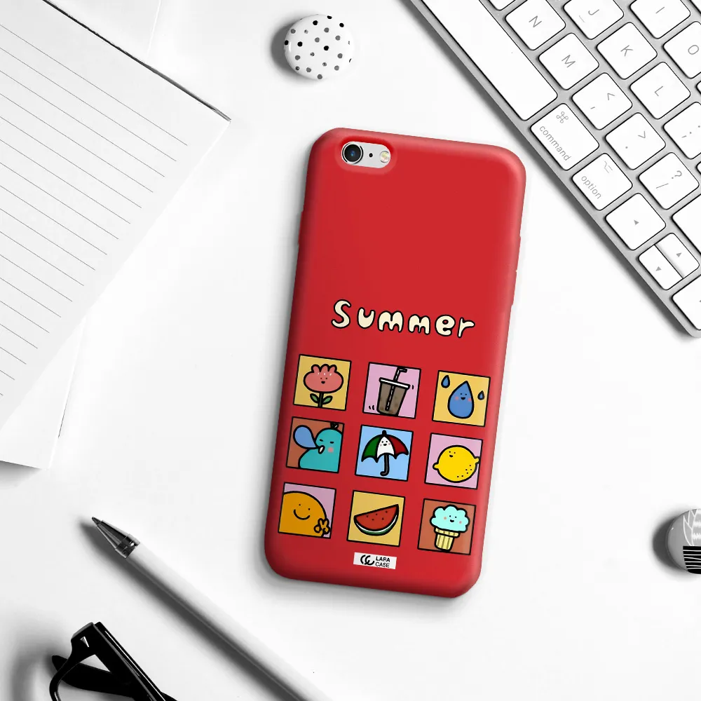 summer vibes Apple iPhone 6S Silicone Imperial Red Case