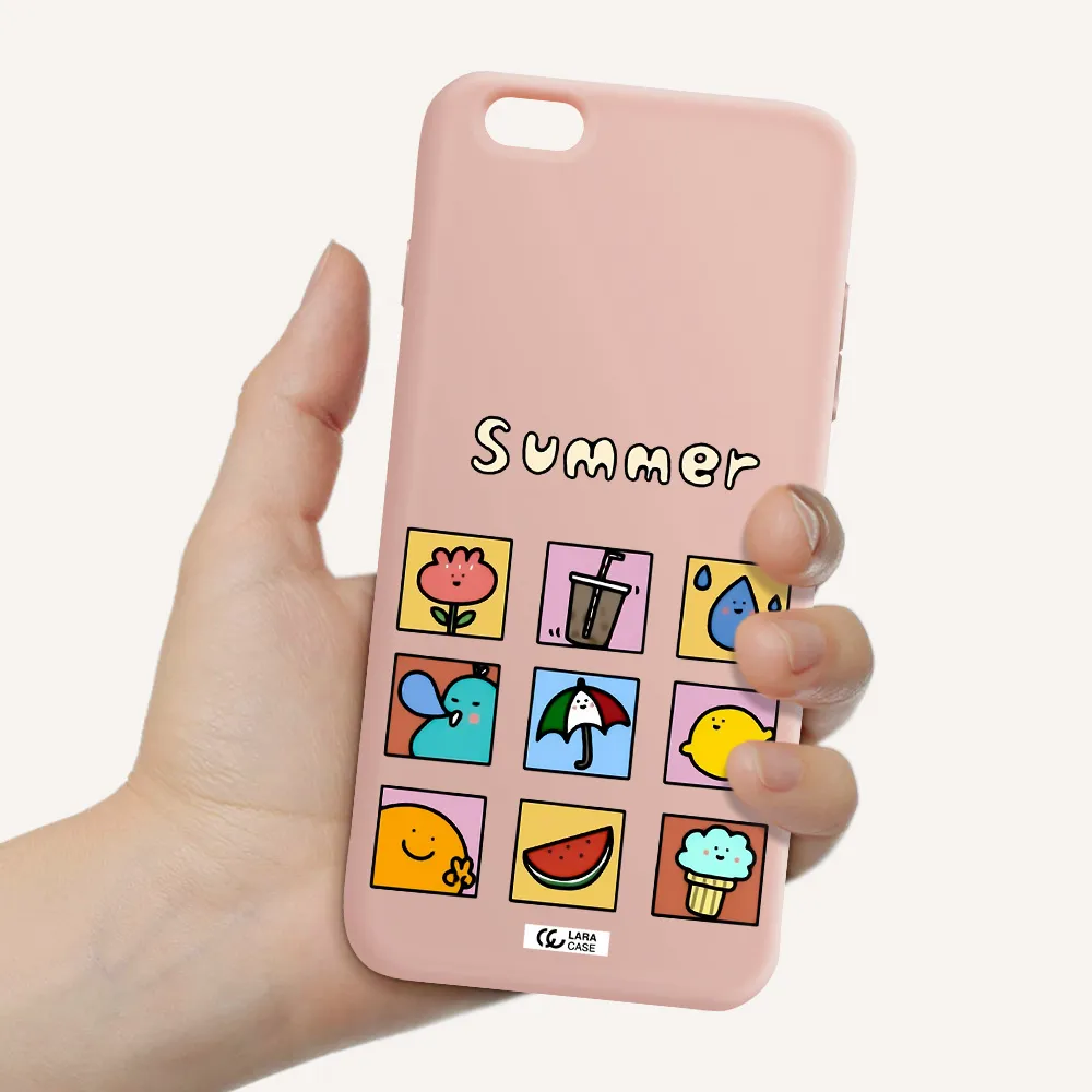 summer vibes Apple iPhone 6S Silicone pastel pink Case