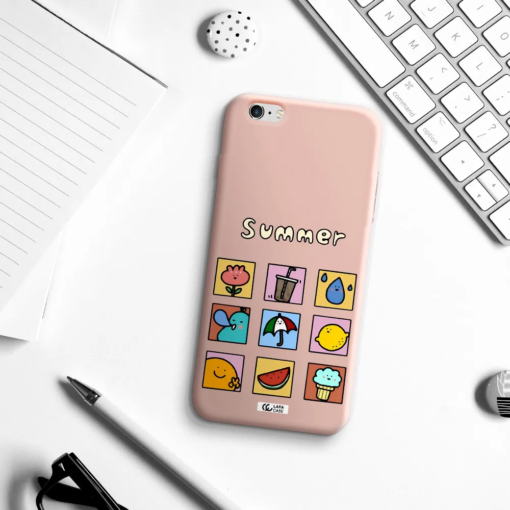 summer vibes Apple iPhone 6S Silicone pastel pink Case