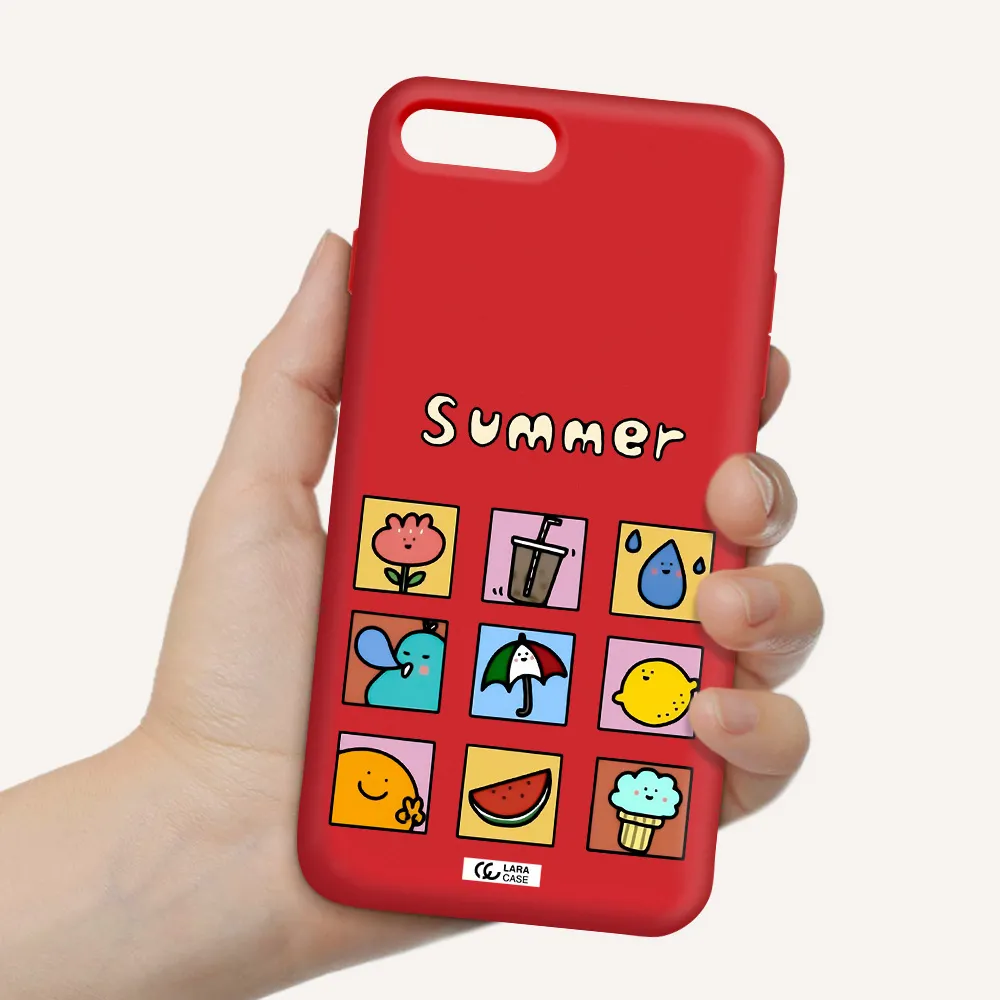 summer vibes Apple iPhone 7 plus Silicone Imperial Red Case