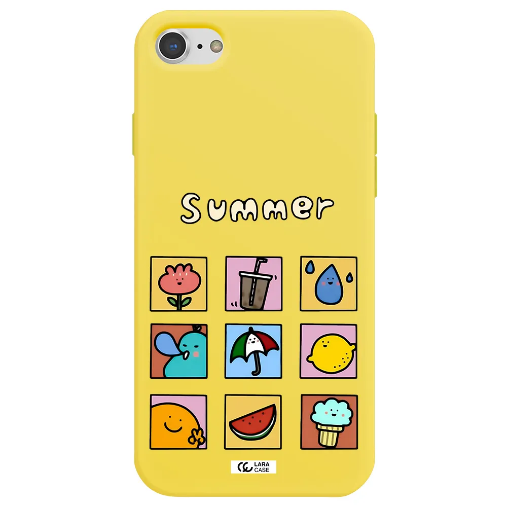 summer vibes Apple iPhone 7 Silicone canary yellow Case