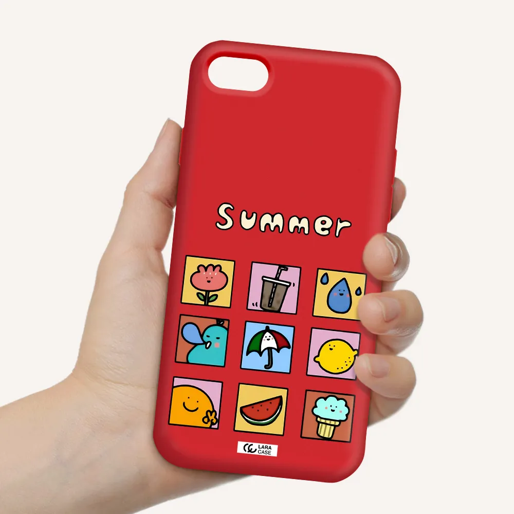 summer vibes Apple iPhone 7 Silicone Imperial Red Case