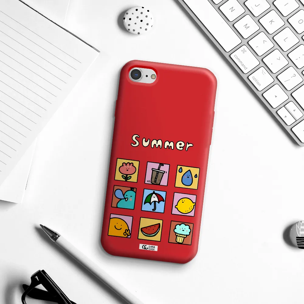 summer vibes Apple iPhone 7 Silicone Imperial Red Case