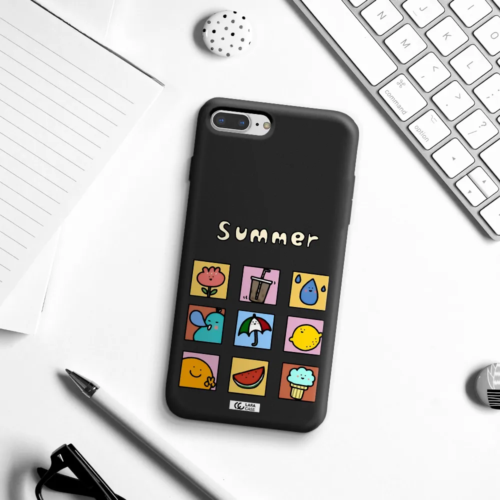 summer vibes Apple iPhone 8 plus Silicone black Case
