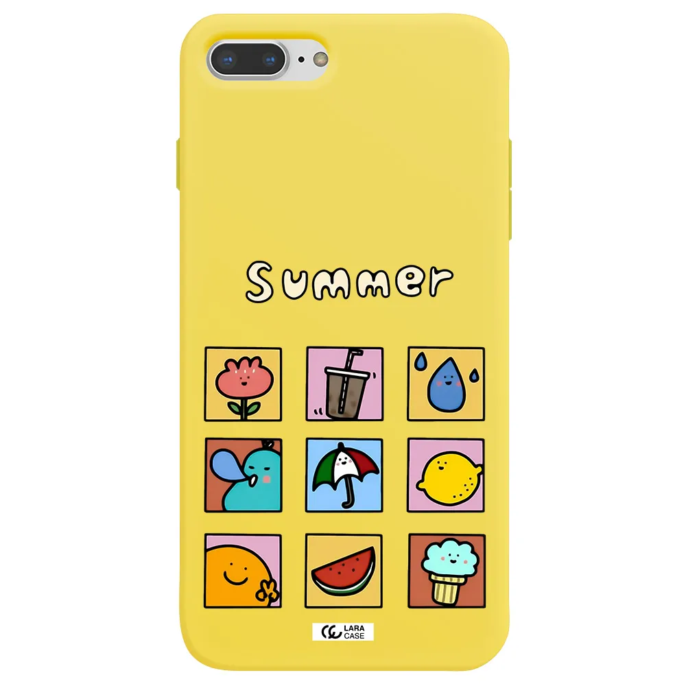 summer vibes Apple iPhone 8 plus Silicone canary yellow Case