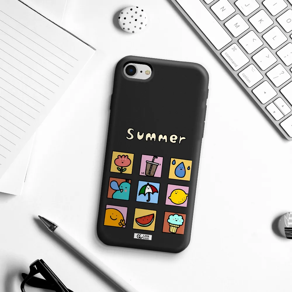 summer vibes Apple iPhone se 2020 Silicone black Case
