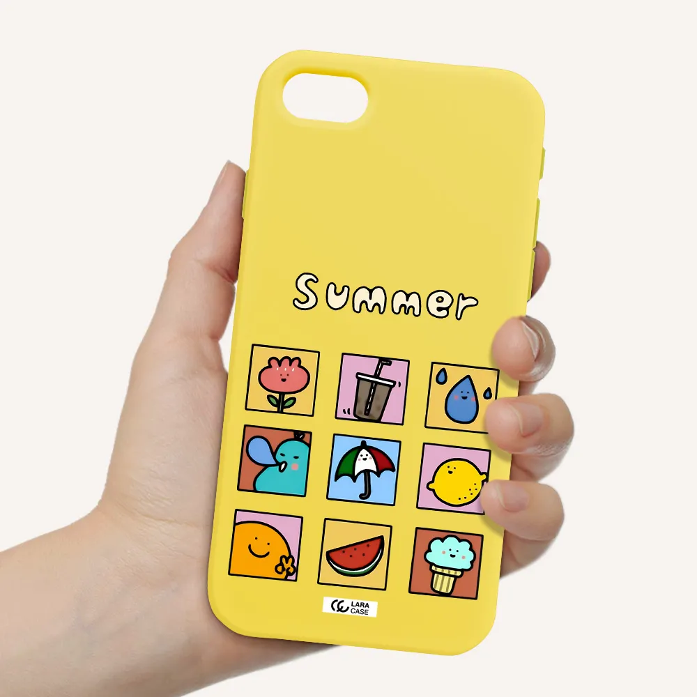 summer vibes Apple iPhone se 2020 Silicone canary yellow Case