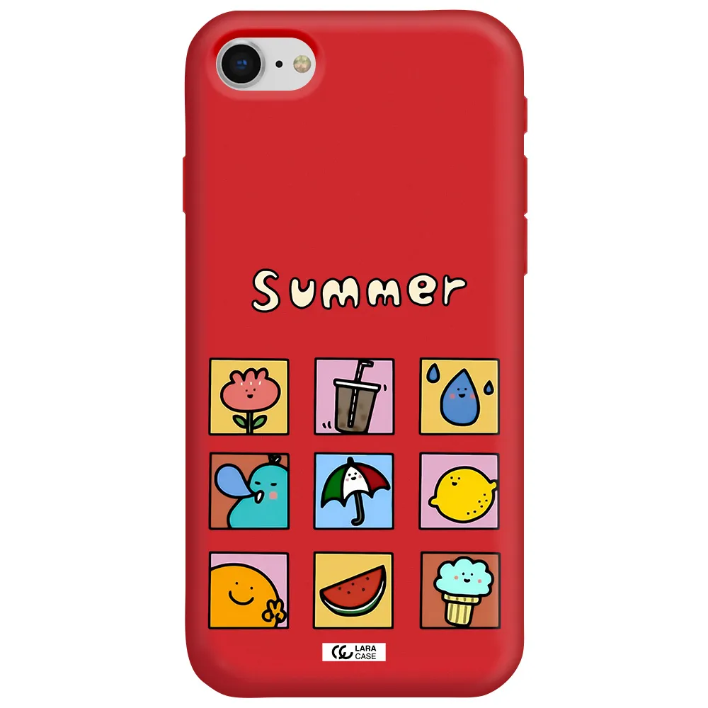 summer vibes Apple iPhone se 2020 Silicone Imperial Red Case