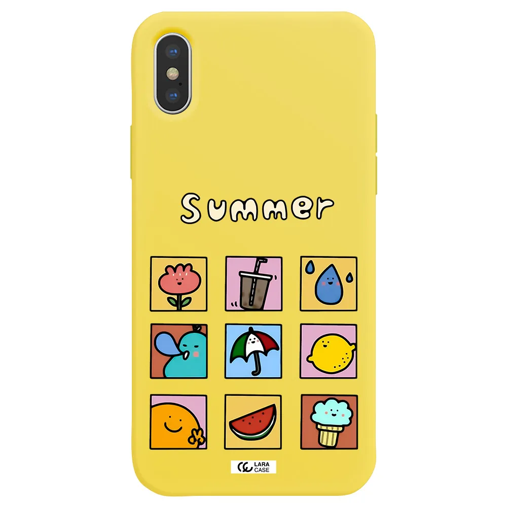 summer vibes Apple iPhone X Silicone canary yellow Case
