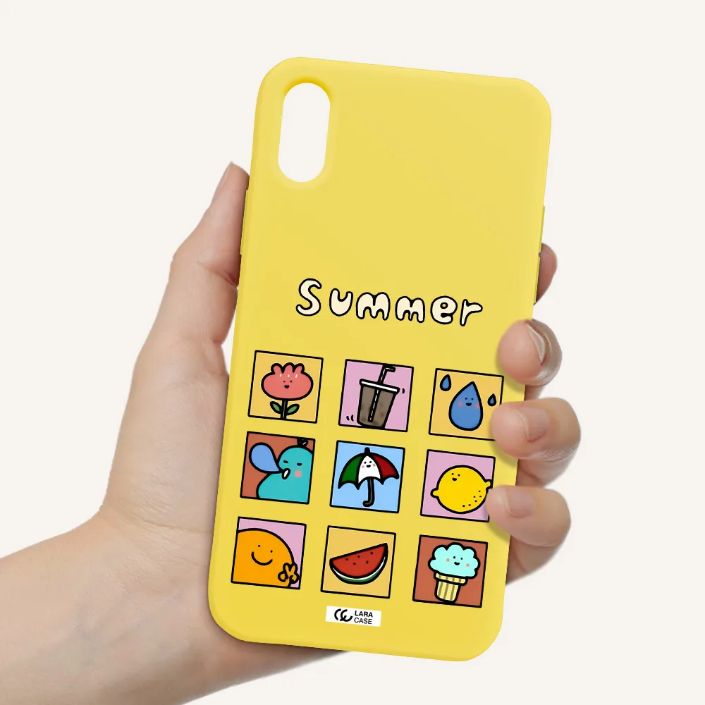 summer vibes Apple iPhone X Silicone canary yellow Case