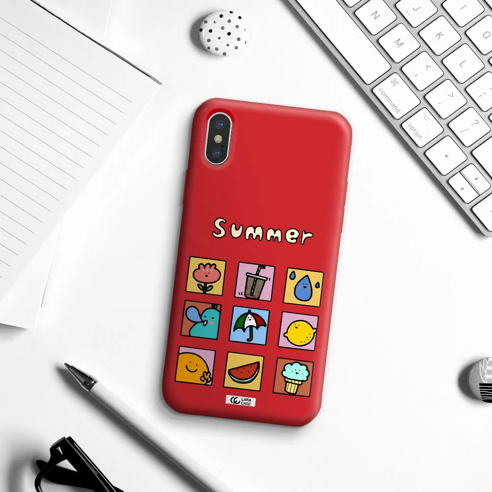 summer vibes Apple iPhone X Silicone Imperial Red Case