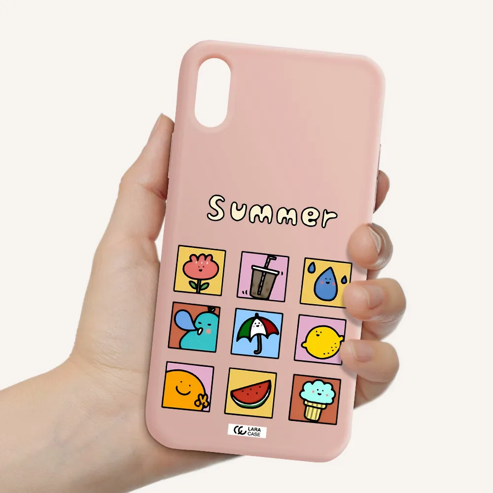 summer vibes Apple iPhone X Silicone pastel pink Case