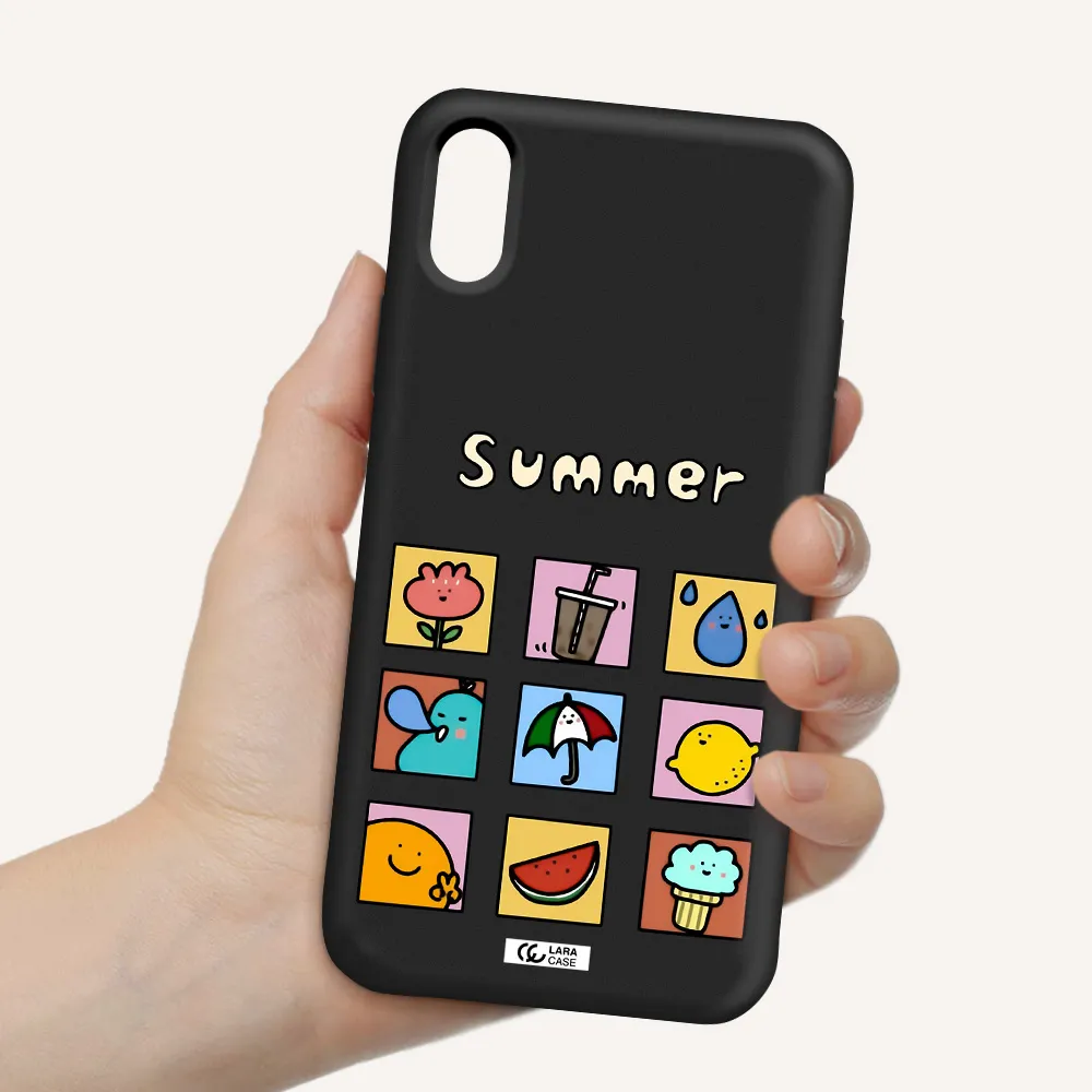 summer vibes Apple iPhone XS Silicone black Case