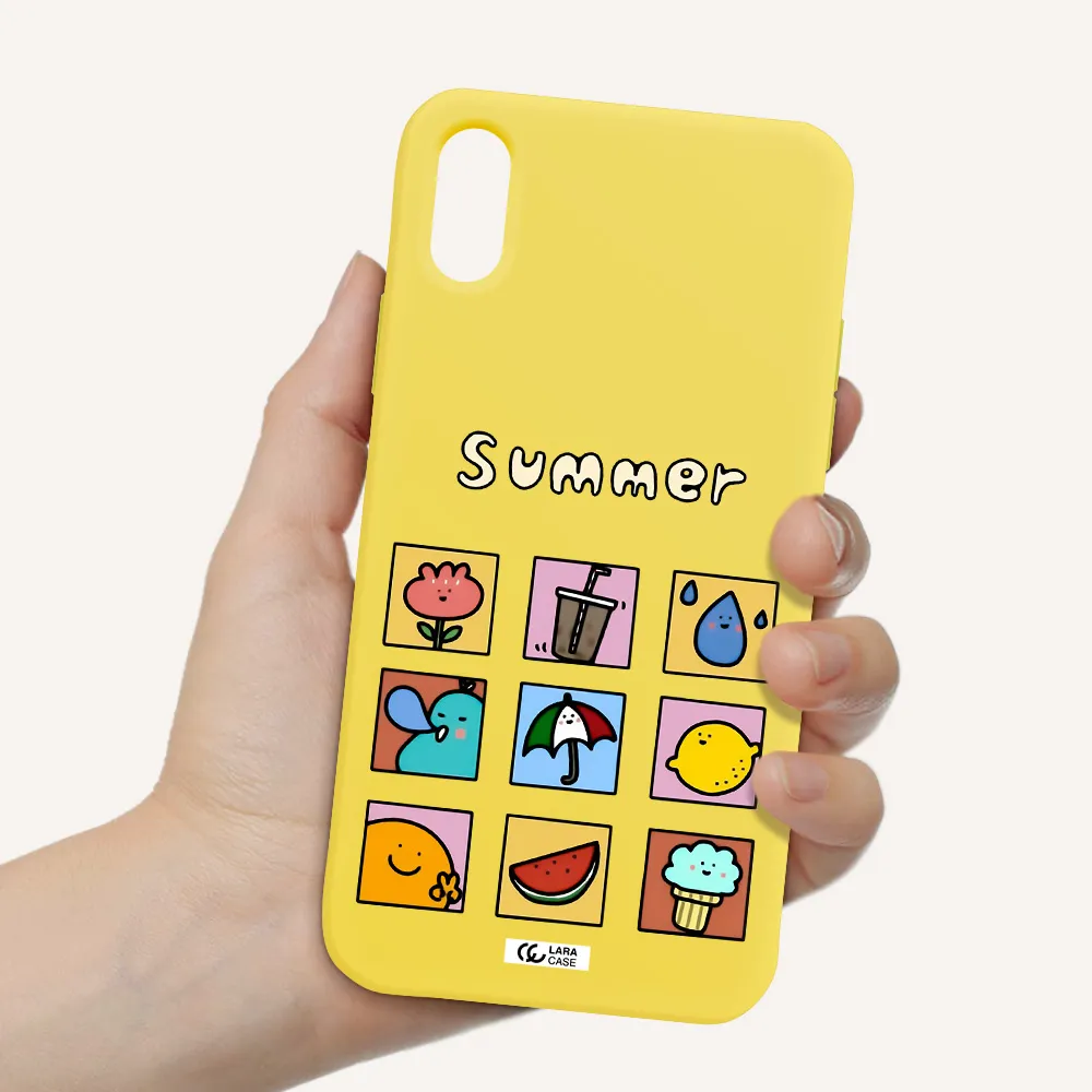 summer vibes Apple iPhone XS Silicone canary yellow Case