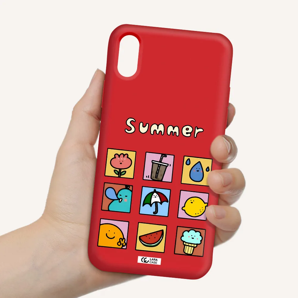 summer vibes Apple iPhone XS Silicone Imperial Red Case