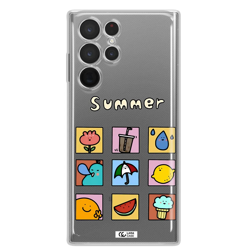 summer vibes Samsung S 22 Ultra Clear TPU Case