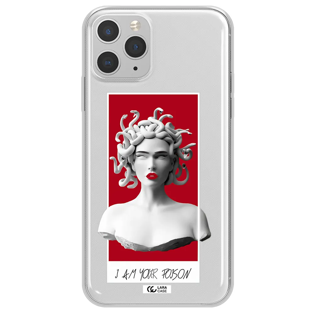 a statue of a woman with snakes on her head Apple iPhone 11 pro max Clear TPU Case