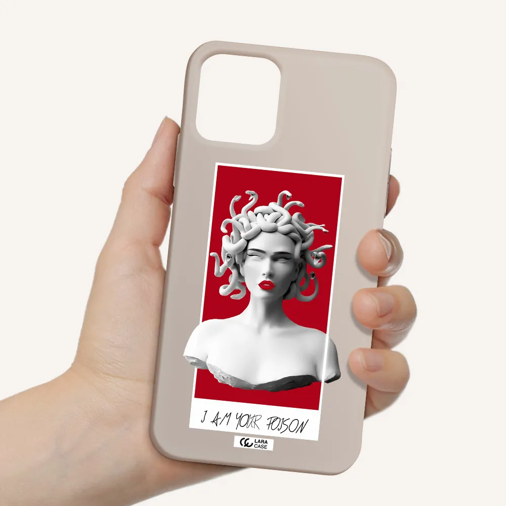a statue of a woman with snakes on her head Apple iPhone 11 pro max Silicone Stone Case