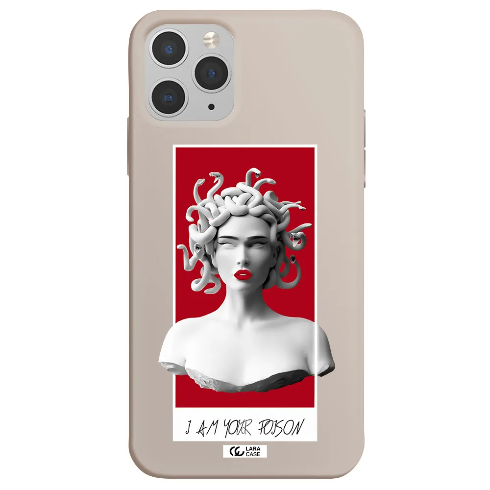 a statue of a woman with snakes on her head Apple iPhone 11 pro Silicone Stone Case