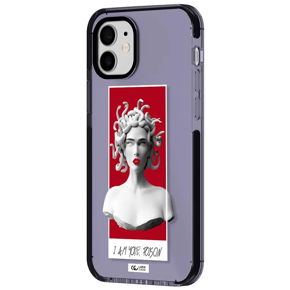 a statue of a woman with snakes on her head Apple iPhone 12 impact Lilac Case