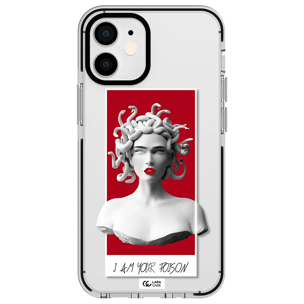 a statue of a woman with snakes on her head Apple iPhone 12 mini impact black border Case