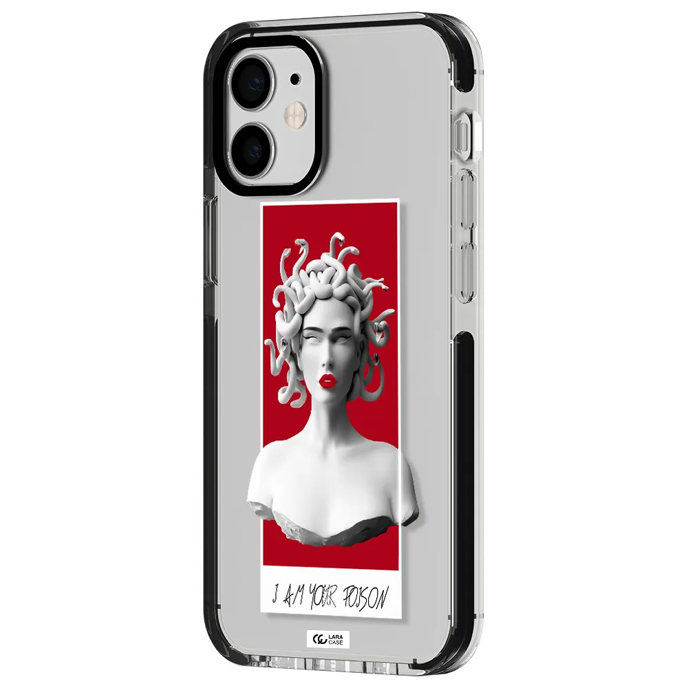 a statue of a woman with snakes on her head Apple iPhone 12 mini impact black border Case