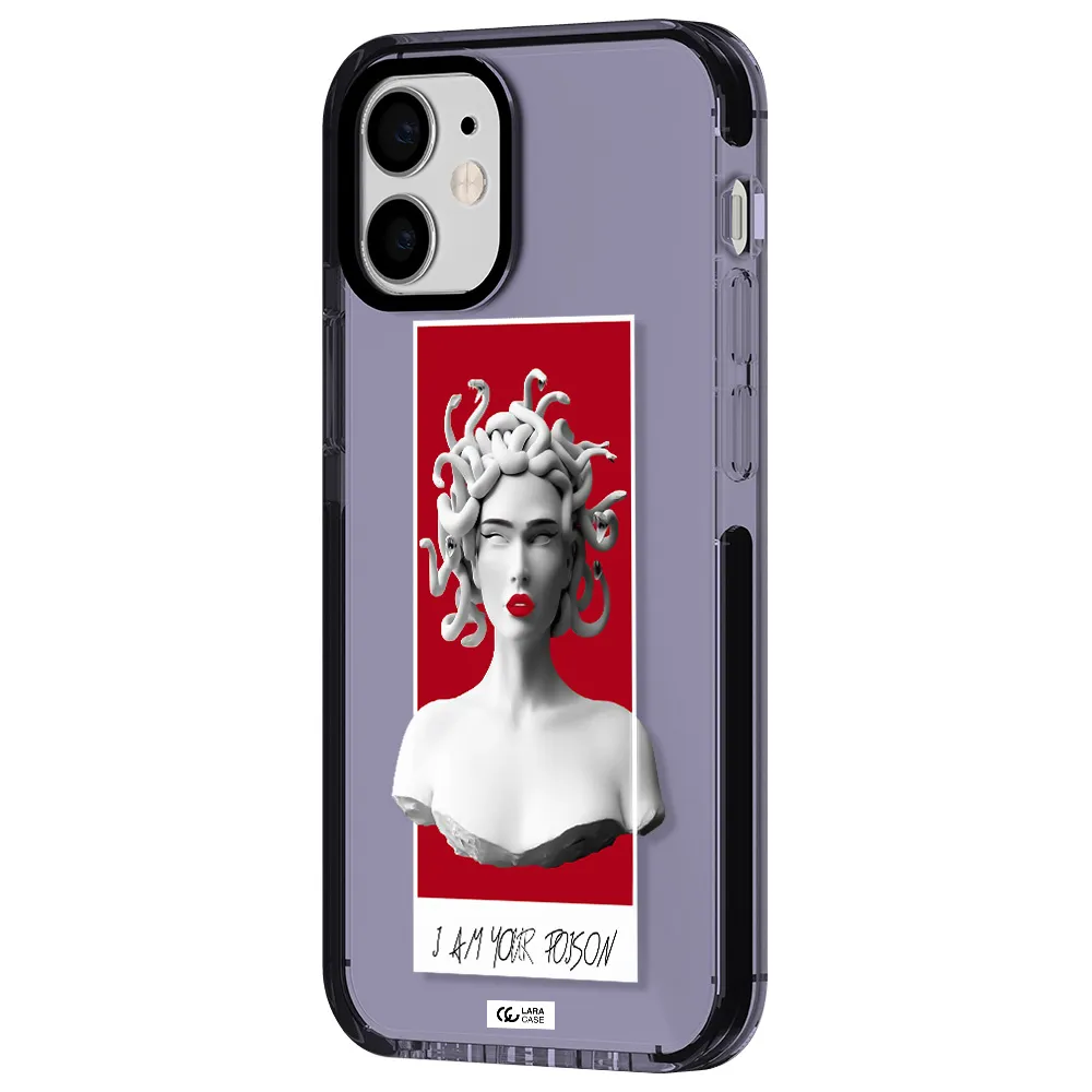 a statue of a woman with snakes on her head Apple iPhone 12 mini impact Lilac Case