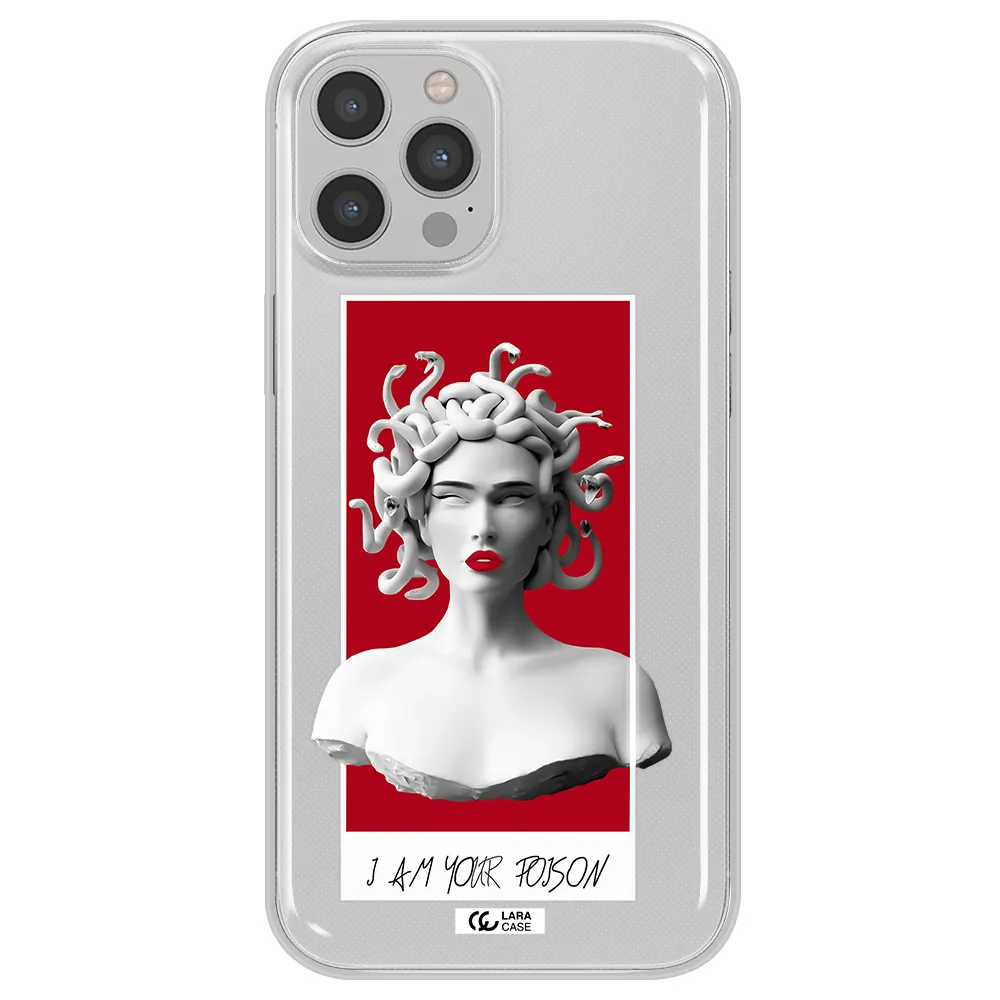 a statue of a woman with snakes on her head Apple iPhone 12 pro Clear TPU Case