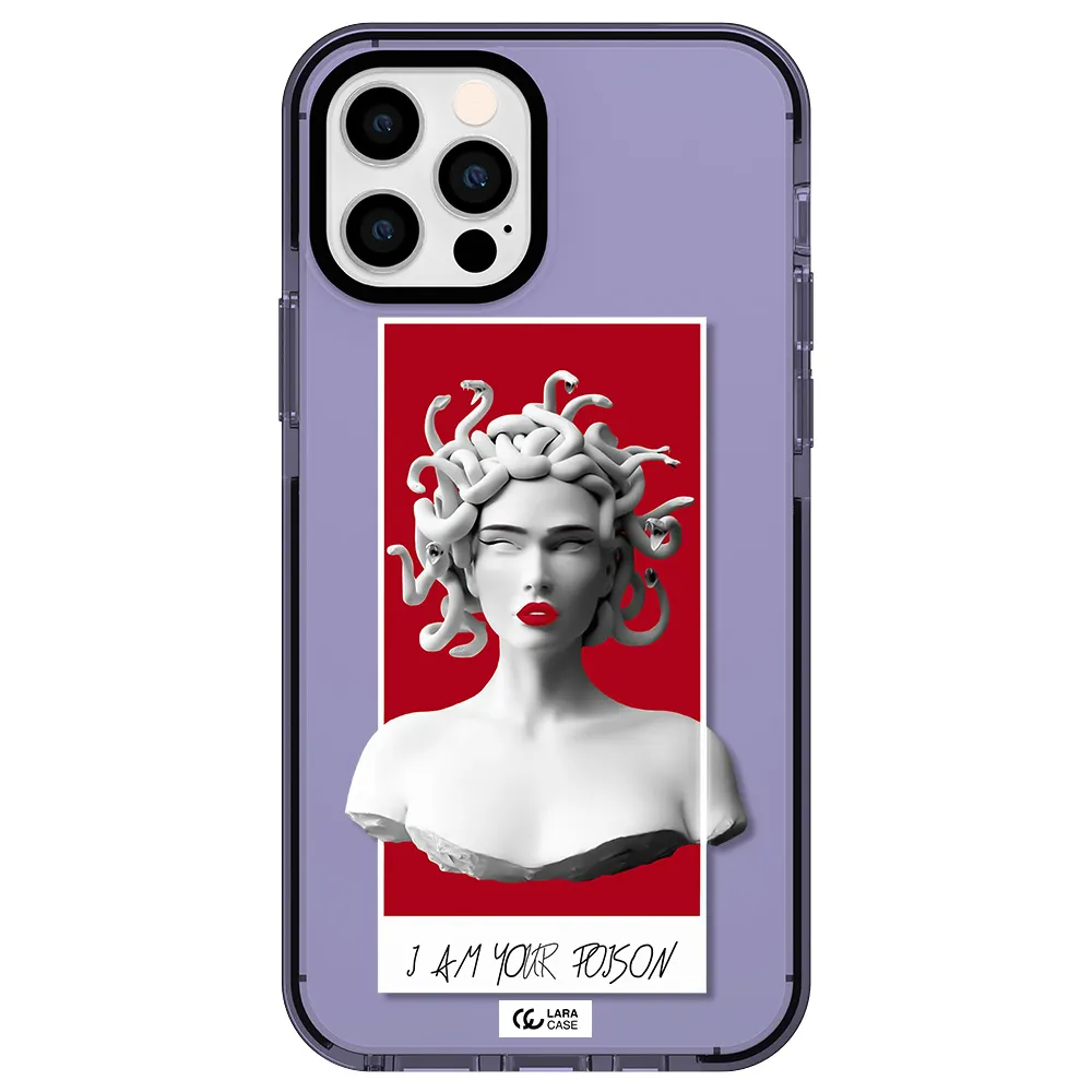 a statue of a woman with snakes on her head Apple iPhone 12 pro impact Lilac Case