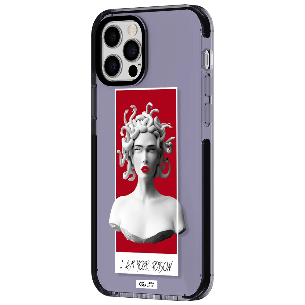 a statue of a woman with snakes on her head Apple iPhone 12 pro impact Lilac Case