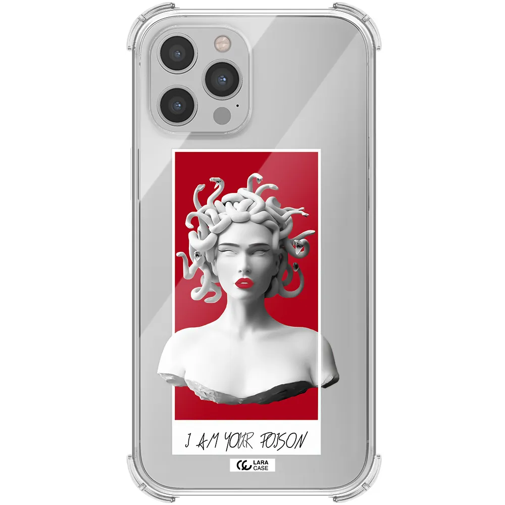 a statue of a woman with snakes on her head Apple iPhone 12 pro max Clear PC Case