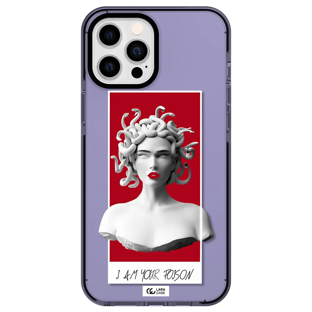 a statue of a woman with snakes on her head Apple iPhone 12 pro max impact Lilac Case
