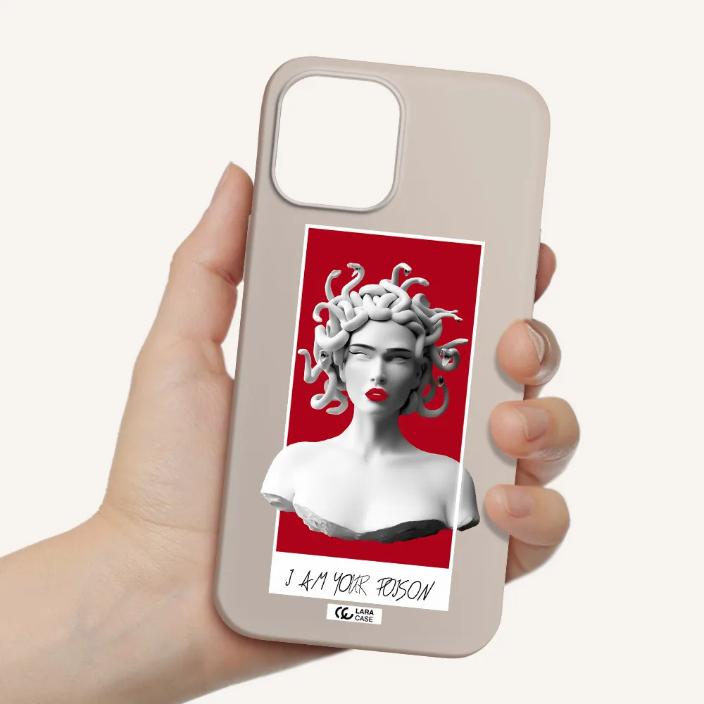 a statue of a woman with snakes on her head Apple iPhone 12 pro max Silicone Stone Case