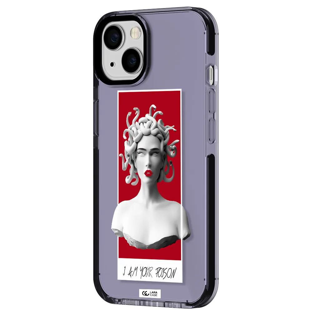 a statue of a woman with snakes on her head Apple iPhone 13 impact Lilac Case