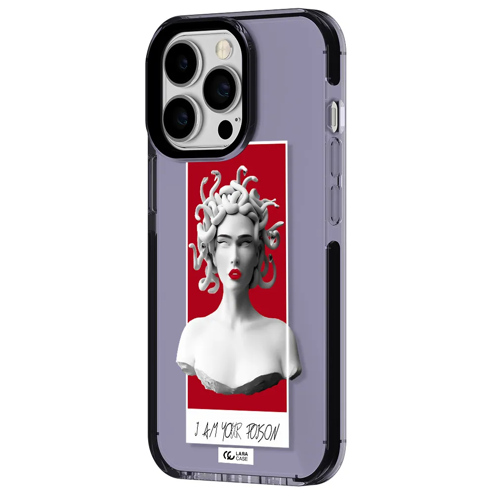 a statue of a woman with snakes on her head Apple iPhone 13 Pro impact Lilac Case