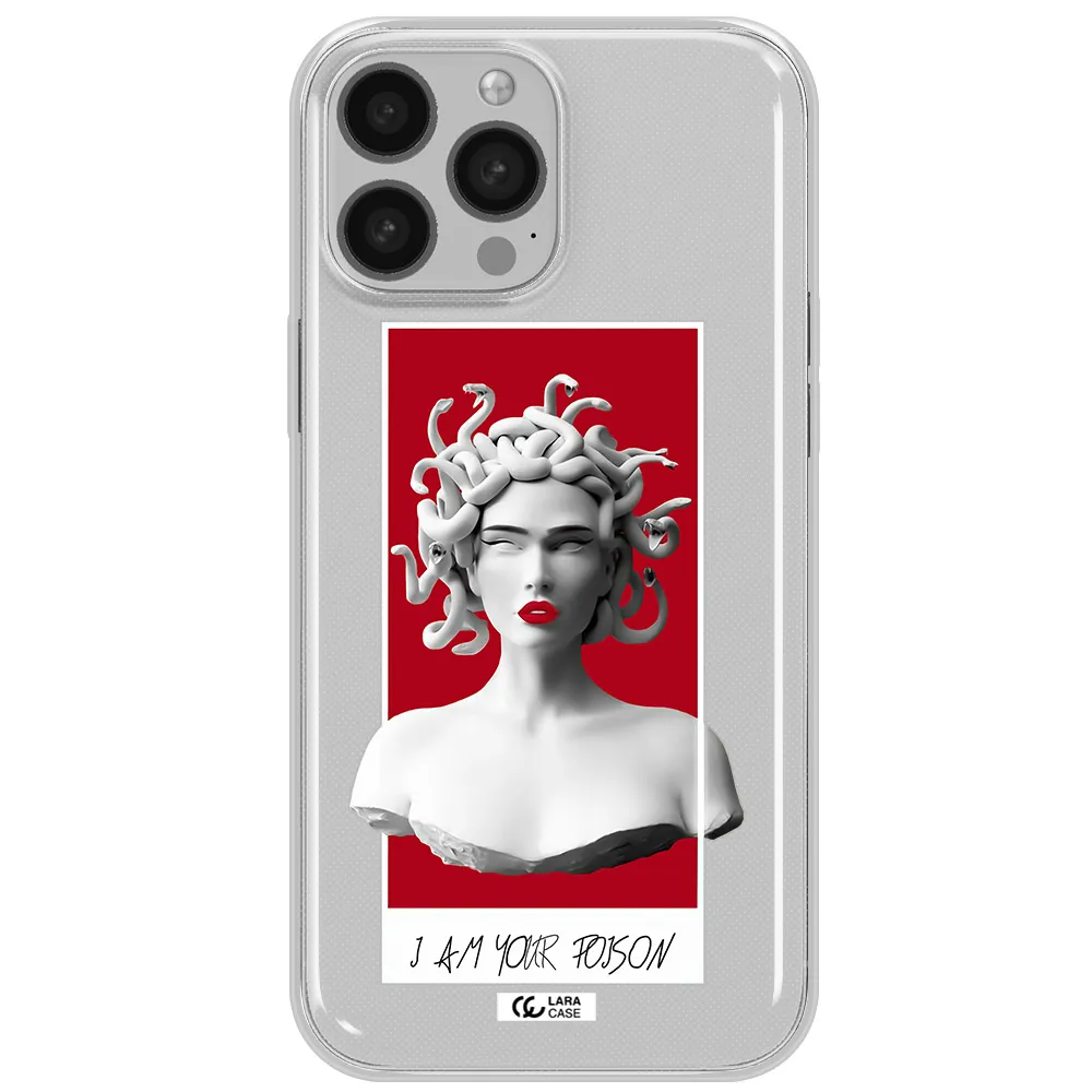 a statue of a woman with snakes on her head Apple iPhone 13 Pro Max Clear TPU Case