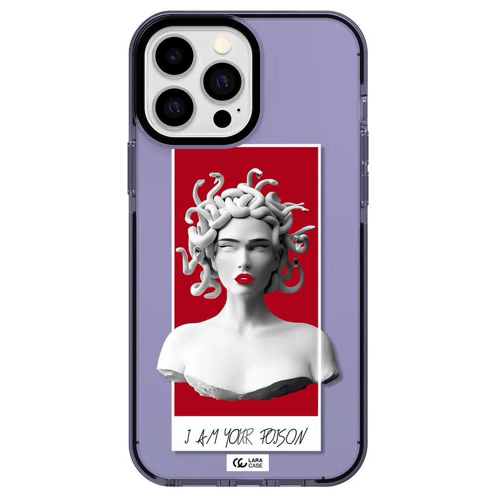 a statue of a woman with snakes on her head Apple iPhone 13 Pro Max impact Lilac Case