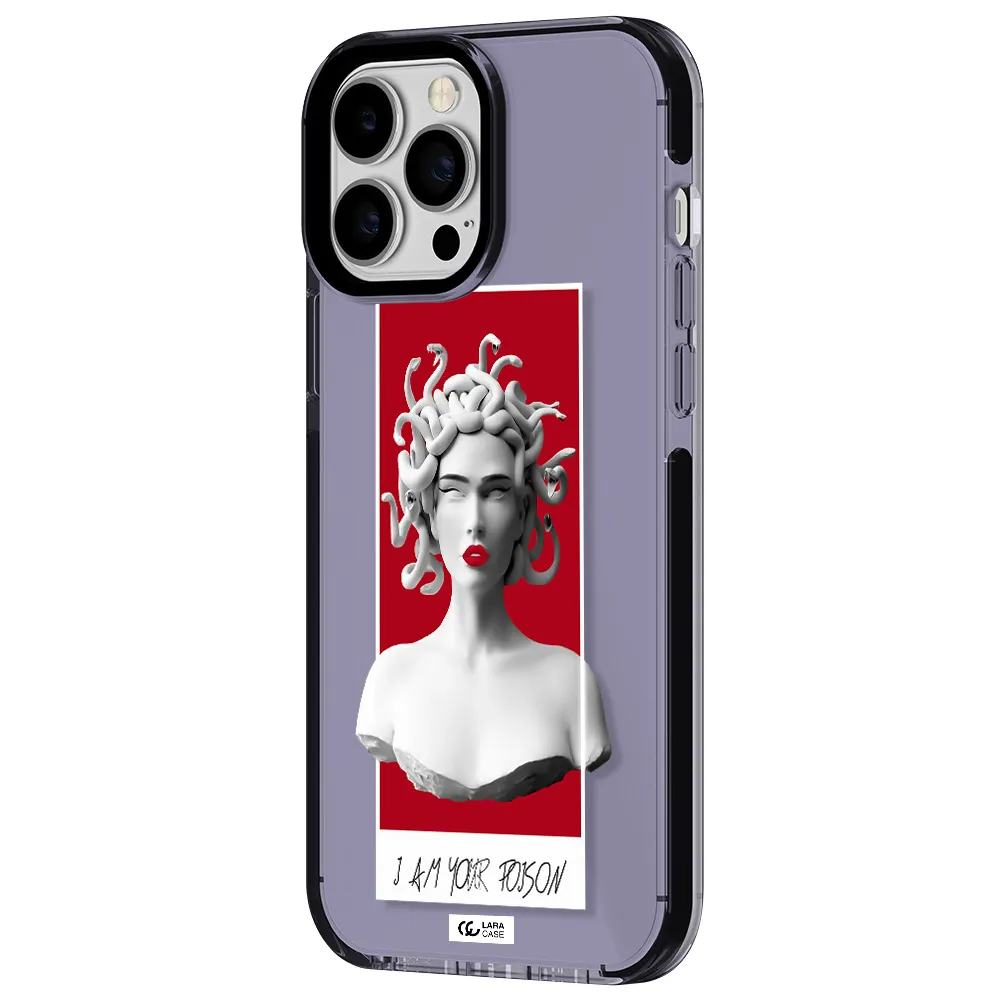a statue of a woman with snakes on her head Apple iPhone 13 Pro Max impact Lilac Case