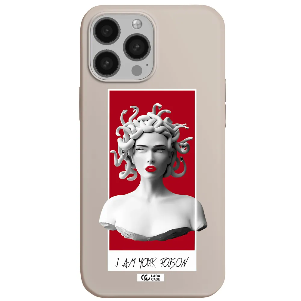 a statue of a woman with snakes on her head Apple iPhone 13 Pro Max Silicone Stone Case