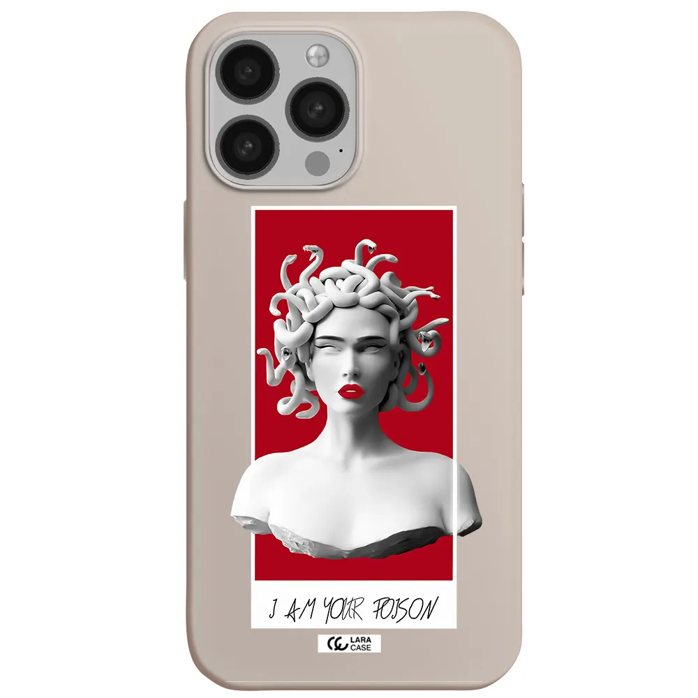 a statue of a woman with snakes on her head Apple iPhone 13 Pro Silicone Stone Case