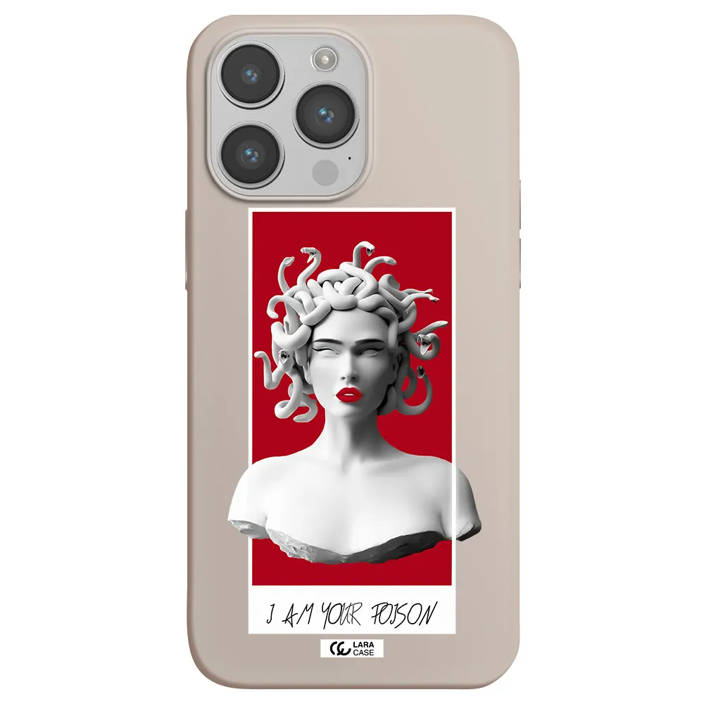 a statue of a woman with snakes on her head Apple iPhone 14 pro max Silicone Stone Case
