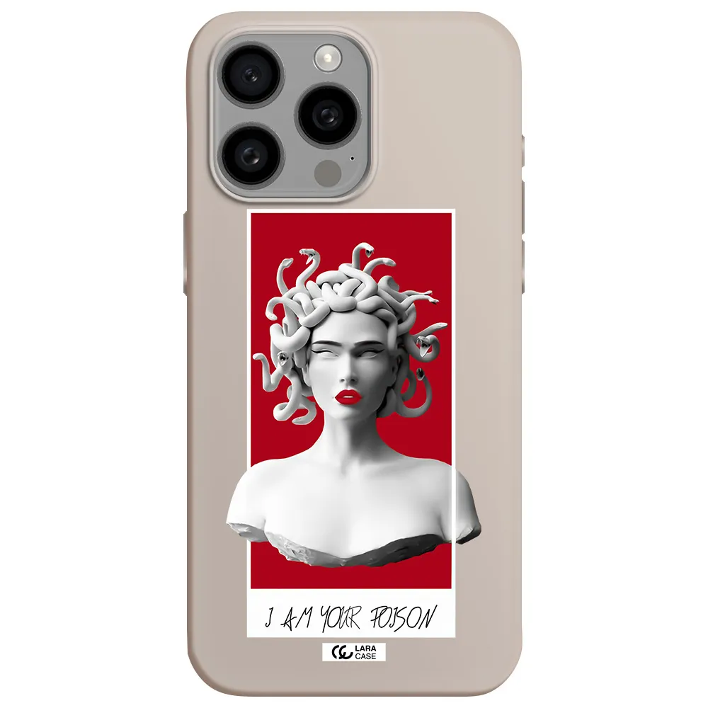 a statue of a woman with snakes on her head Apple Iphone 15 Pro max Silicone Stone Case