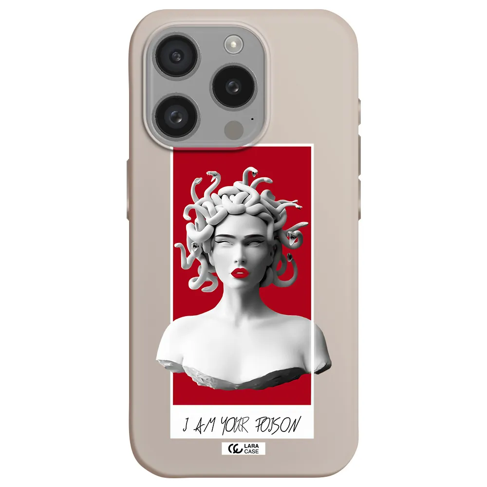 A Statue Of A Woman With Snakes On Her Head Apple Iphone 15 Pro Silicone Stone Case